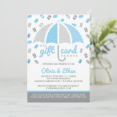 Gift Kaart Baby shower Uitnodiging, Baby Blauw, Gr (Staand voorkant)