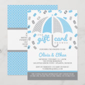 Gift Kaart Baby shower Uitnodiging, Baby Blauw, Gr (Voorkant / Achterkant)