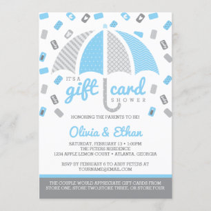 Gift Kaart Baby shower Uitnodiging, Baby Blauw, Gr