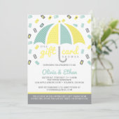 Gift Kaart Baby shower Uitnodiging, Geel, Groen (Staand voorkant)