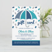 Gift Kaart Baby shower Uitnodiging, Navy, Blauwgro (Staand voorkant)