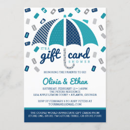 Gift Kaart Baby shower Uitnodiging, Navy, Blauwgro