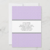 Gift Kaart Baby shower Uitnodiging, Paarse, Grijs (Achterkant)