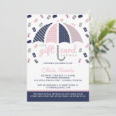 Gift Kaart Bridal Shower Invitation, Navy, Roze (Staand voorkant)