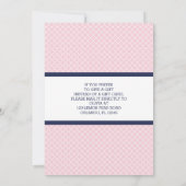 Gift Kaart Bridal Shower Invitation, Navy, Roze (Achterkant)