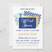 Gift Kaart Douche Blauw en Gouden Veren (Voorkant)