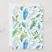 Gift Kaart Douche Blauw en Gouden Veren (Achterkant)