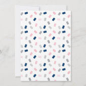 Gift Kaart Douche Uitnodiging in Blauw en Roze (Achterkant)