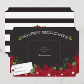 Gift Kaart houder | Kerstpoinsettia (Voorkant / Achterkant)