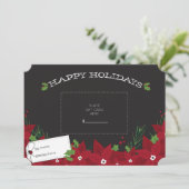Gift Kaart houder | Kerstpoinsettia (Staand voorkant)