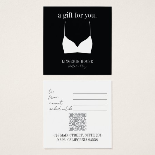 Gift Kaart Luxury White Lingerie Boutique (Voorkant /achterkant)