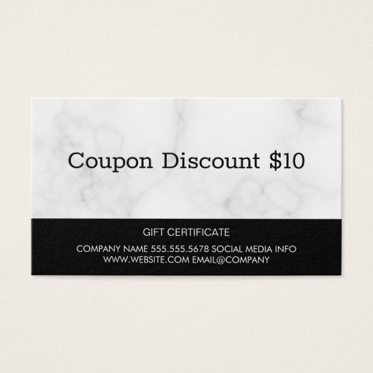 Gift Kaart Marble | Couponcode (Voorkant)