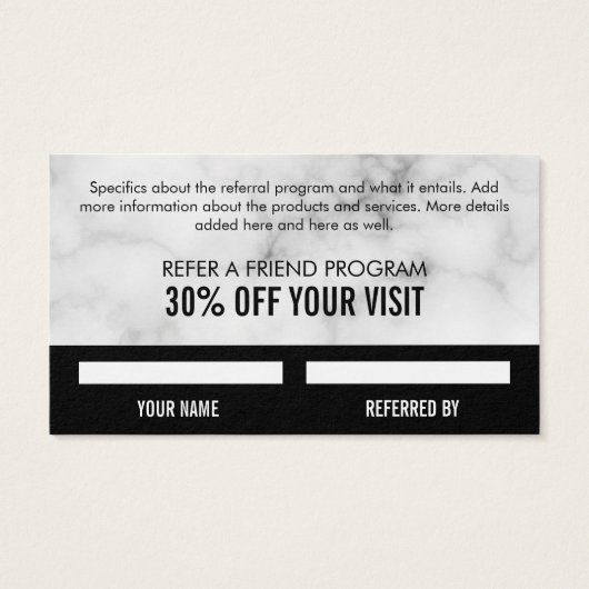 Gift Kaart Marble | Couponcode (Achterkant)