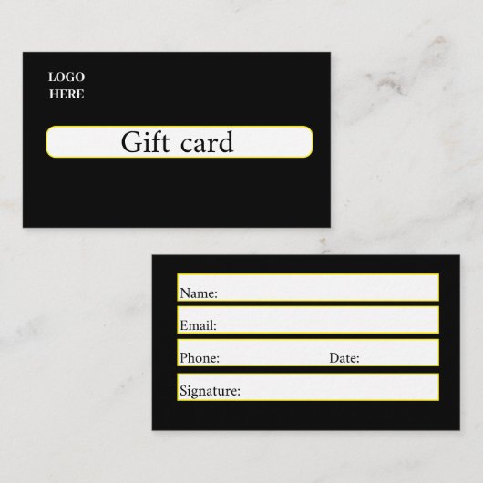 Gift Kaart ontwerp Visitekaartje (Voorkant / Achterkant)