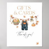 Gift Kaart Pompoen Rustieke Herfst Baby shower Poster (Voorkant)