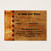 Gift Kaart Rust Denim Texas Star (Achterkant)