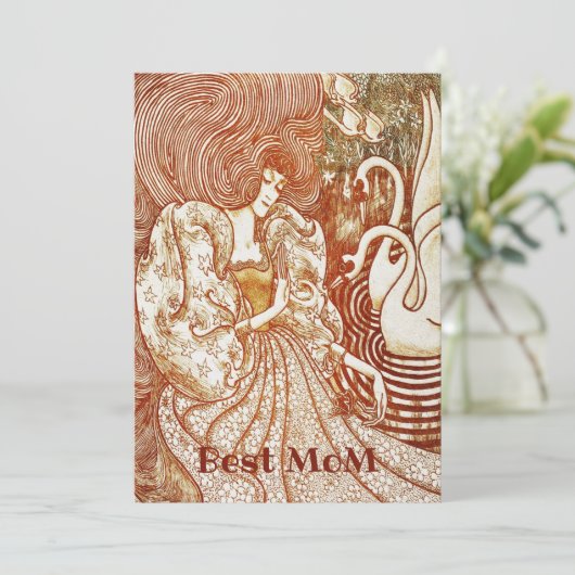 Gift Kaart voor Moederdag/Best Mam  Lady (Staand voorkant)