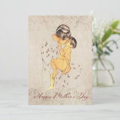 Gift Kaart voor Moederdag/Klassieke mam en zoon (Staand voorkant)