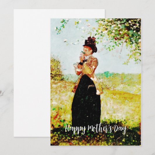 Gift Kaart voor Moederdag/Klassieke Victoriaans da (Voorkant / Achterkant)