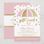 Gift Kaart Vrijgezellenfeest Invite, Roze, Faux Go (Voorkant / Achterkant)