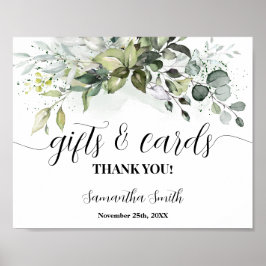 Gift & Kaarten Greenery Eucalyptus Baby shower Sig Poster