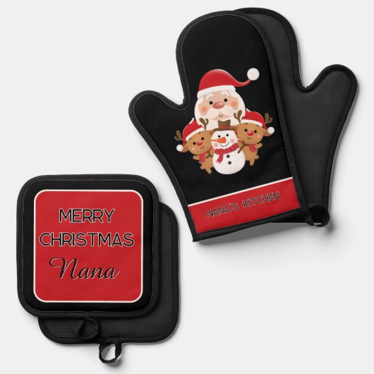 Gift! Kitchen Essentials for Nana Ovenwant & Pannenlap Set (Voorkant / Achterkant)