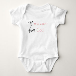 Gift Label Baby ma Papa God Roze Girl Romper