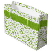 Gift Label Birthday 95 Random Number Pattern Green Groot Cadeauzakje (Achterkant Gekanteld)