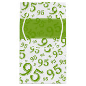 Gift Label Birthday 95 Random Number Pattern Green Klein Cadeauzakje (Achterkant)