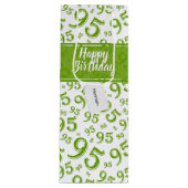 Gift Label Birthday 95 Random Number Pattern Green Wijn Cadeautas (Voorkant)