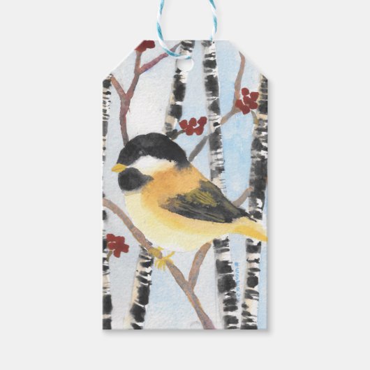 Gift Label Chickadee Gift Wrap Supply Cadeaulabel (Voorkant)