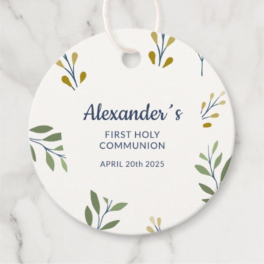 Gift Label - Custom Communion Leaf Pattern Design (Voorkant)