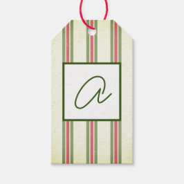 GIFT LABEL FADED STRIPES CUSTOM INITIAAL CADEAULABEL