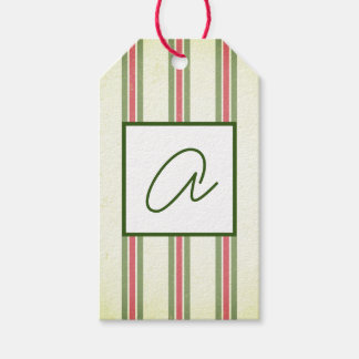 GIFT LABEL FADED STRIPES CUSTOM INITIAAL CADEAULABEL