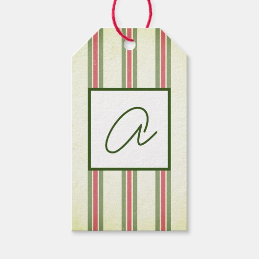GIFT LABEL FADED STRIPES CUSTOM INITIAAL CADEAULABEL (Voorkant)