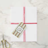GIFT LABEL FADED STRIPES CUSTOM INITIAAL CADEAULABEL (Met Touw)