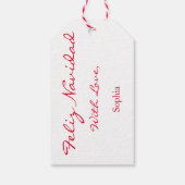 GIFT LABEL FELIZ NAVIDAD RED CUSTOM NAME "SOPHIA" CADEAULABEL (Achterkant)