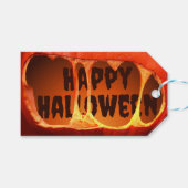 Gift Label Halloween oranje griezelige pompoen Cadeaulabel (Voorkant (Horizontaal))