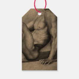 Gift Label kit voor mannen - Art Nude-Man-body Bui Cadeaulabel