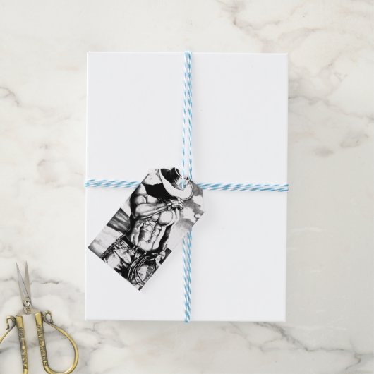 Gift Label kit voor mannen Cowboy Bodybuilder Fine Cadeaulabel