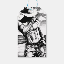 Gift Label kit voor mannen Cowboy Bodybuilder Fine Cadeaulabel
