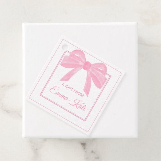 Gift Label Label - Roze Bow (In situ)