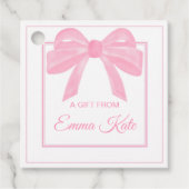 Gift Label Label - Roze Bow (Voorkant)