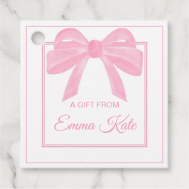 Gift Label Label - Roze Bow