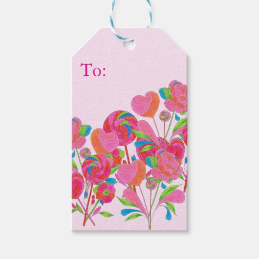 Gift Label Lollipop Flower Cadeaulabel (Voorkant)