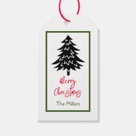 GIFT LABEL MERRY CHRISTMAS TREE CUSTOM NAME CADEAULABEL