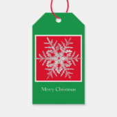 Gift Label Merry Kerstmis Bentley Snowflake Cadeaulabel (Voorkant)