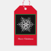 Gift Label Merry Kerstmis Bentley Snowflake Cadeaulabel (Voorkant)