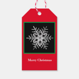 Gift Label Merry Kerstmis Bentley Snowflake Cadeaulabel