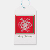 Gift Label Merry Kerstmis Bentley Snowflake Cadeaulabel (Voorkant)